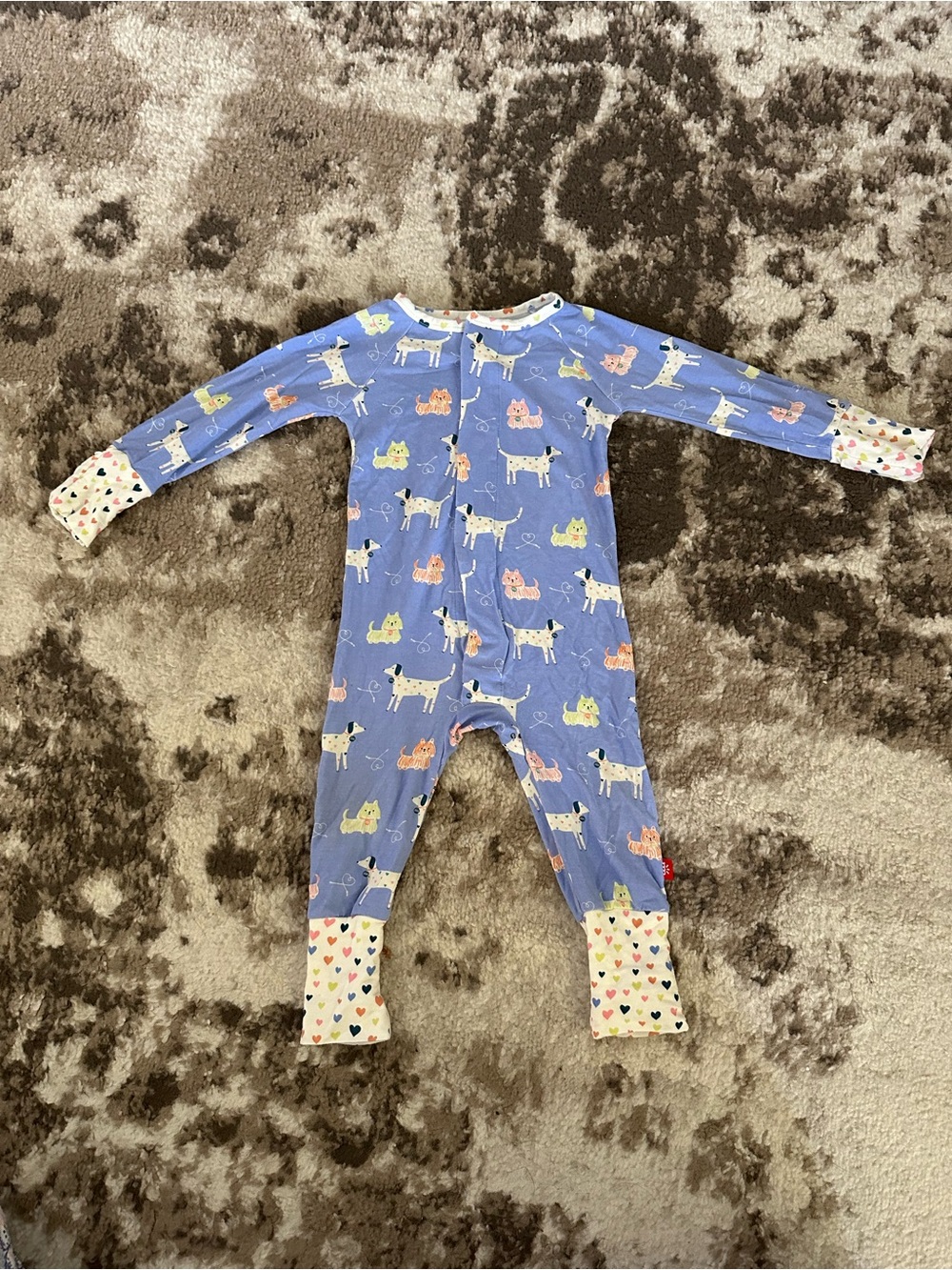 Magnetic Me Lavender Blue Animal & Heart Print Footie